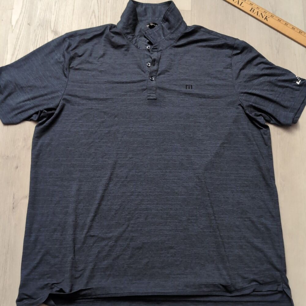 Travis Mathew Polo Mens 3XL XXXL Black Golf Stretch Performance Casual